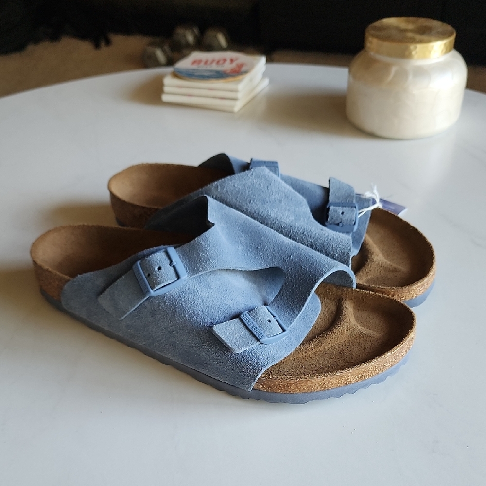 Birkenstock Zurich Suede Elemental Blue Mens Size 11